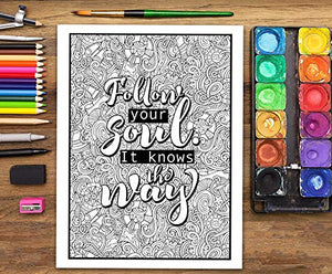 An Inspirational Colouring Book For Everyone: Be Fearless In The Pursuit Of What Sets Your Soul On Fire,New