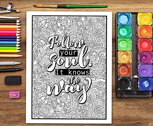 An Inspirational Colouring Book For Everyone: Be Fearless In The Pursuit Of What Sets Your Soul On Fire,New