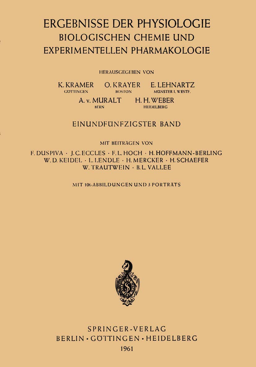 Ergebnisse der Physiologie Biologischen Chemie und Experimentellen Pharmakologie (Ergebnisse der Physiologie, biologischen Chemi,Used