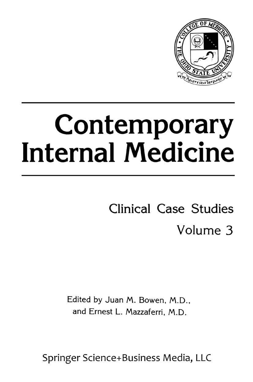 Contemporary Internal Medicine: Clinical Case Studies (Contemporary Internal Medicine, 3),Used