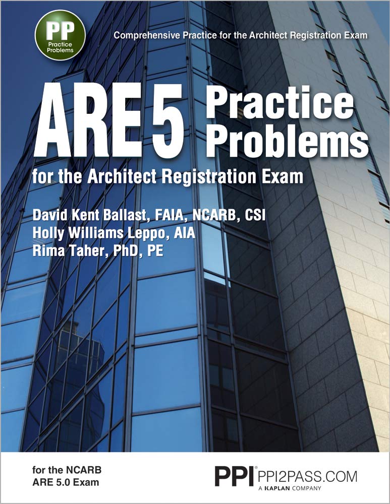 PPI ARE 5 Practice Problems for the Architect Registration Exam, 1st Edition (Paperback)  Comprehensive Practice for the NCARB ,Used