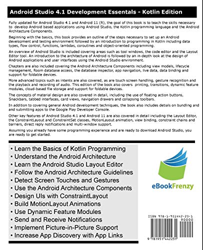 Android Studio 4.1 Development Essentials  Kotlin Edition: Developing Android 11 Apps Using Android Studio 4.1, Kotlin and Andr,Used
