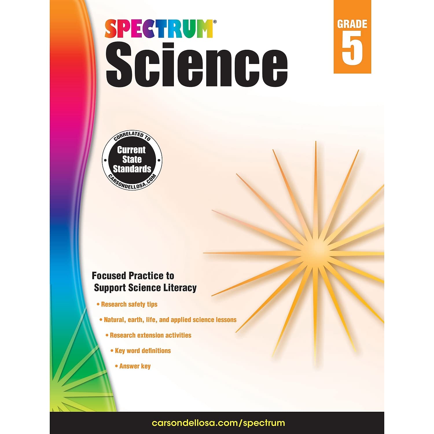 Spectrum 5th Grade Science Workbooks, Ages 10 to 11, 5th Grade Science, Research Safety Tips and Physical, Earth, Space, and Lif,New