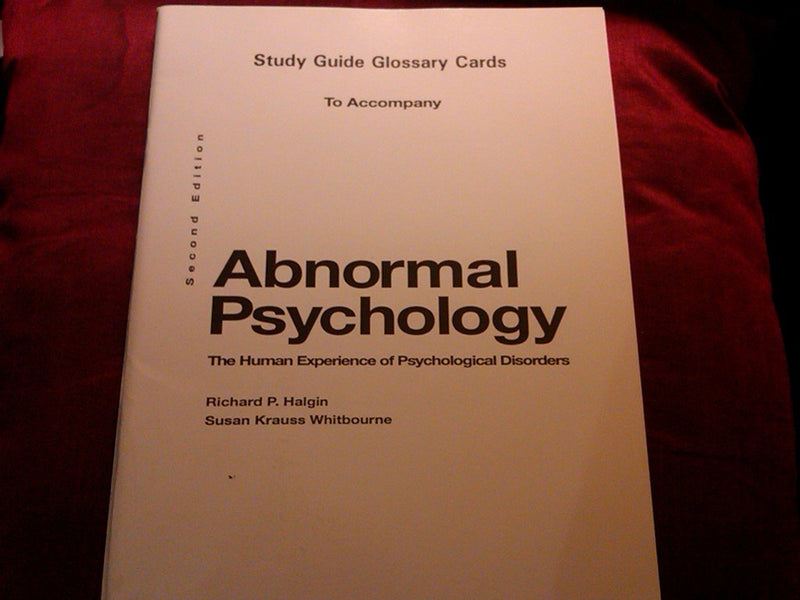 Student Study Guide to Accompany Abnormal Psychology With Glossary Cards,Used