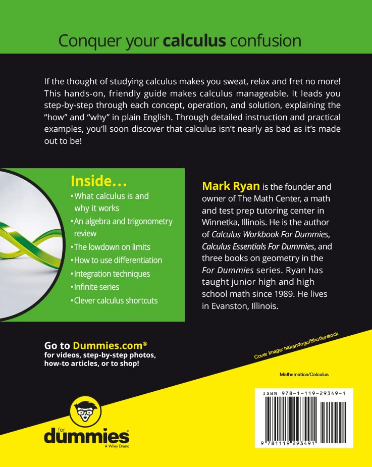 Calculus For Dummies (For Dummies (Lifestyle)) (For Dummies (Math & Science)),Used