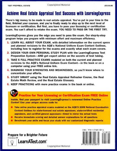 Real Estate Appraisal Exam (Real Estate Exam Prep. and Career Guides),Used
