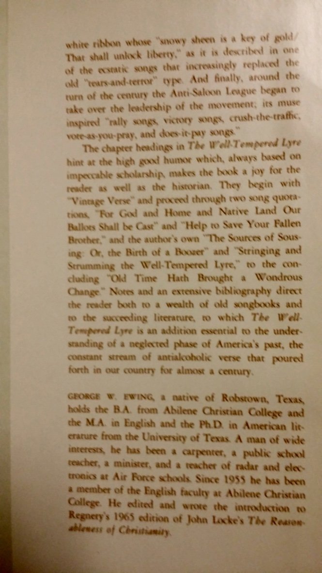 The WellTempered Lyre: Songs and Verse of the Temperance Movement,Used