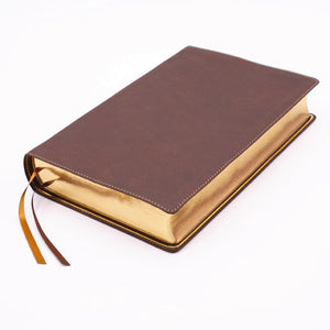 NASB, SingleColumn Reference Bible, Wide Margin, Leathersoft, Brown, 1995 Text, Comfort Print,Used