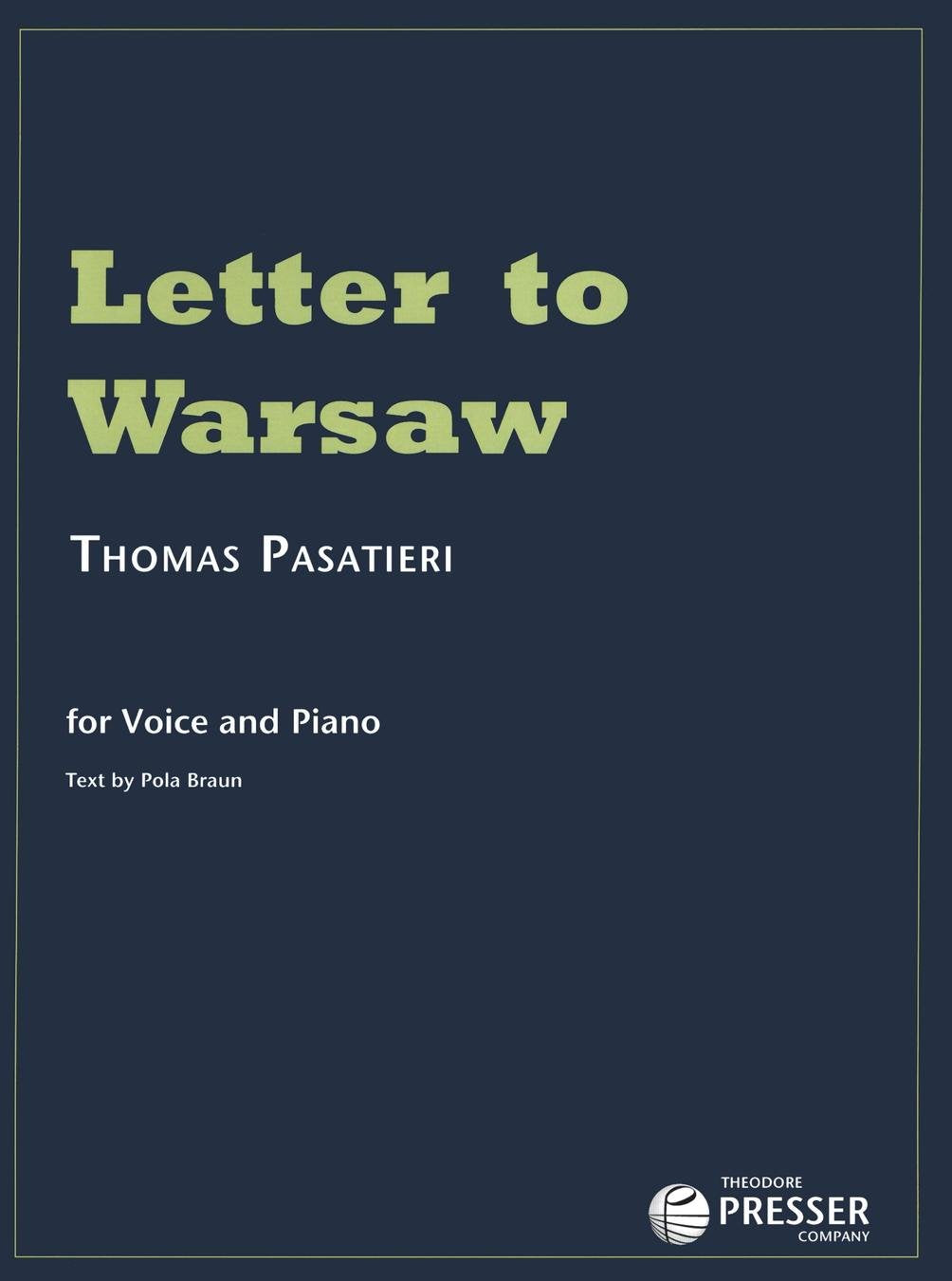 Letter To Warsaw, Vocal Score,Used