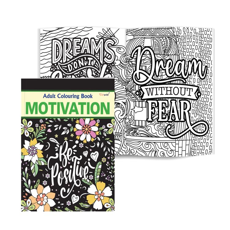 Motivation - Adult Colouring Book : Inspirational Coloring Book For Adults, Colouring Fun For Adults And Kids, Motivational Designs To Help Inspire Positive Thinking, Creativity And Mental Relaxation