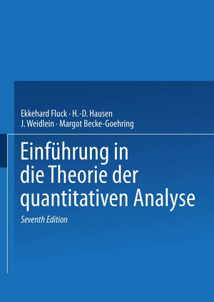 Einfhrung in die Theorie der quantitativen Analyse (German Edition),Used