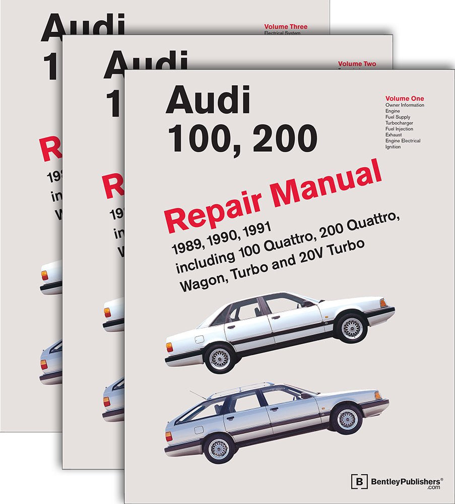 Three Volume Set: Audi 100, 200 Repair Manual 1989, 1990, 1991 Including 100 Quattro, 200 Quattro, Wagon, Turbo and 20V Turbo,Used