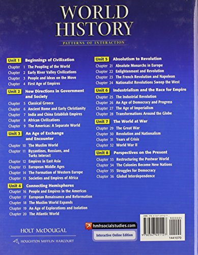 World History: Patterns of Interaction, Student Edition Survey,New