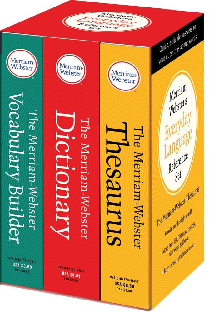 MerriamWebster?s Everyday Language Reference Set: Includes: The MerriamWebster Dictionary, The MerriamWebster Thesaurus, and ,Used