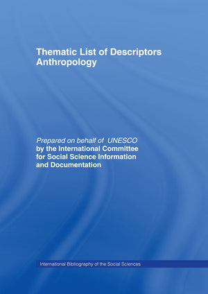 Thematic List Of Descriptors  Anthropology