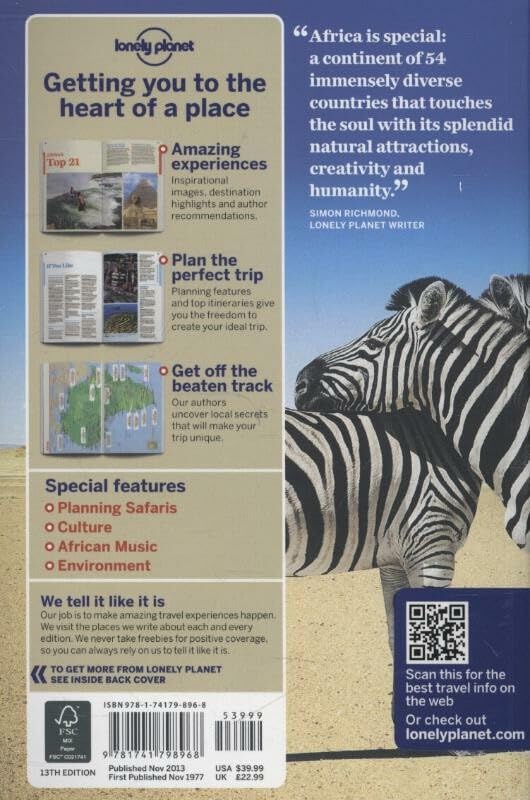 Africa 13 (ingls) (Lonely Planet Guides),Used