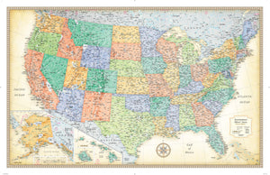 Rand McNally Classic U.S. Wall Map - Paper Rolled, 50