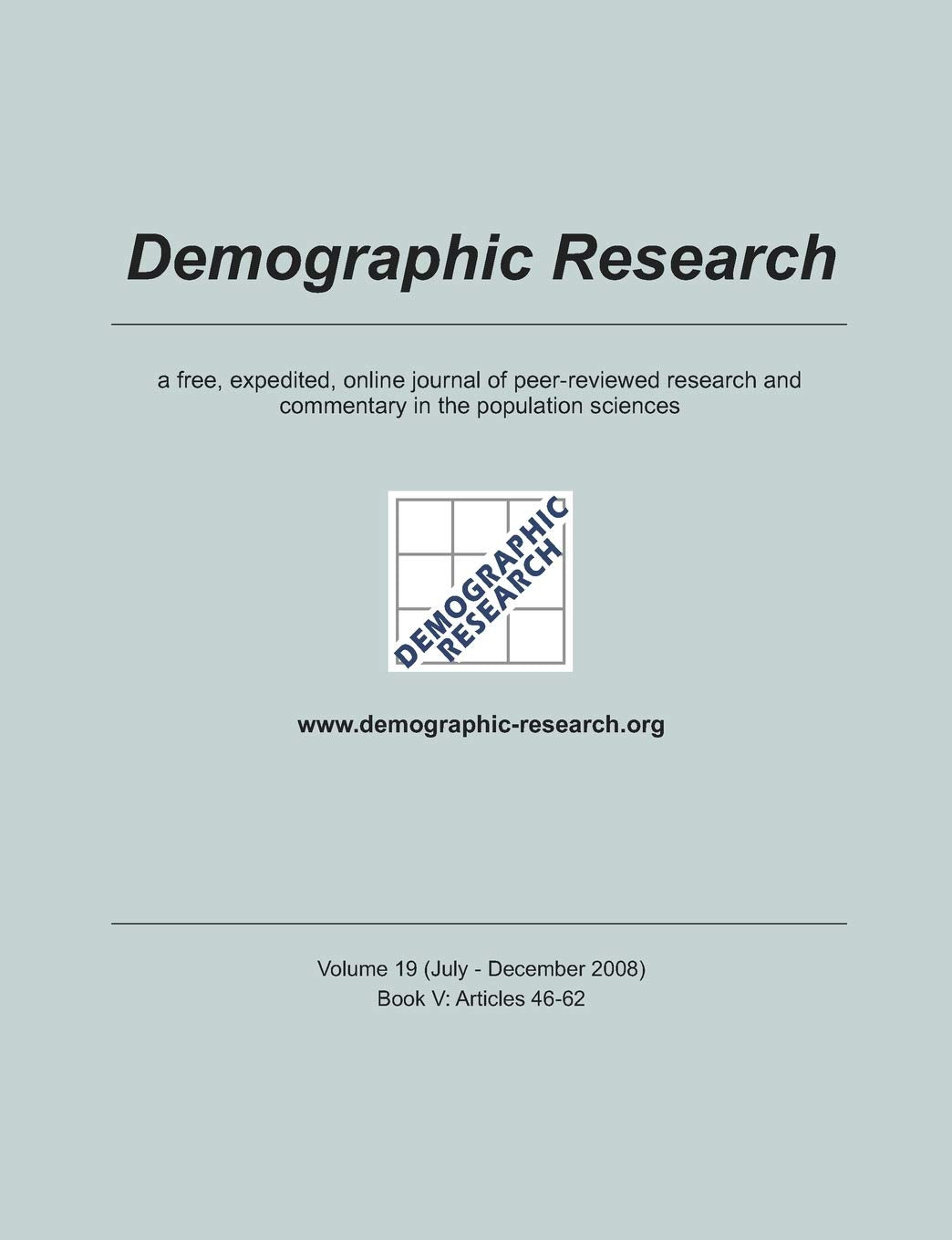 Demographic Research Volume 19 Book 5,Used