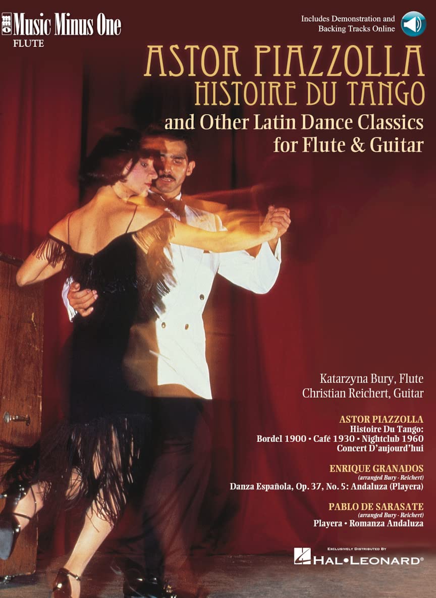 Piazzolla: Histoire Du Tango and Other Latin Classics for Flute & Guitar Duet: Music Minus One FLUTE Edition (Book/Online Audio),Used