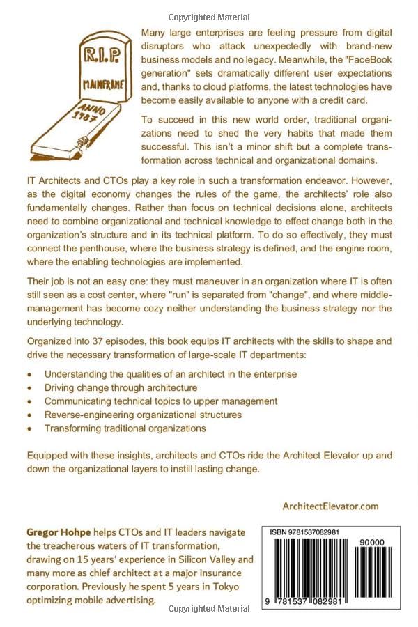 37 Things One Architect Knows About IT Transformation: A Chief Architects Journey,Used