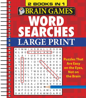 Brain Games  2 Books in 1  Word Searches (Large Print),Used