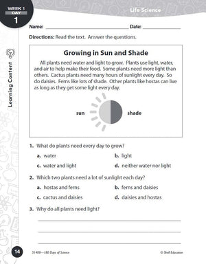 180 Days: Science, Earth and Space Science for 2nd Grade Practice Workbook for Classroom and Home, Cool and Fun Practice Created,New