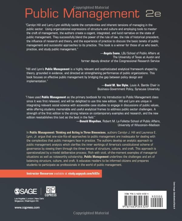 Public Management: Thinking and Acting in Three Dimensions,Used