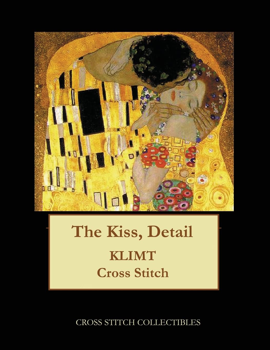 The Kiss, Detail: Gustav Klimt cross stitch pattern,Used