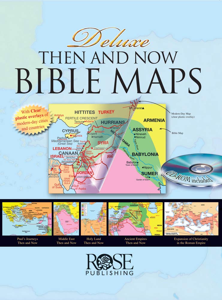 Deluxe Then and Now Bible Maps with CDRom: Bible Atlas with Clear Plastic Overlays of Modern Cities and Countries,New
