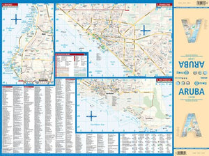 Laminated Aruba Map by Borch (English, Spanish, French, Italian and German Edition),Used