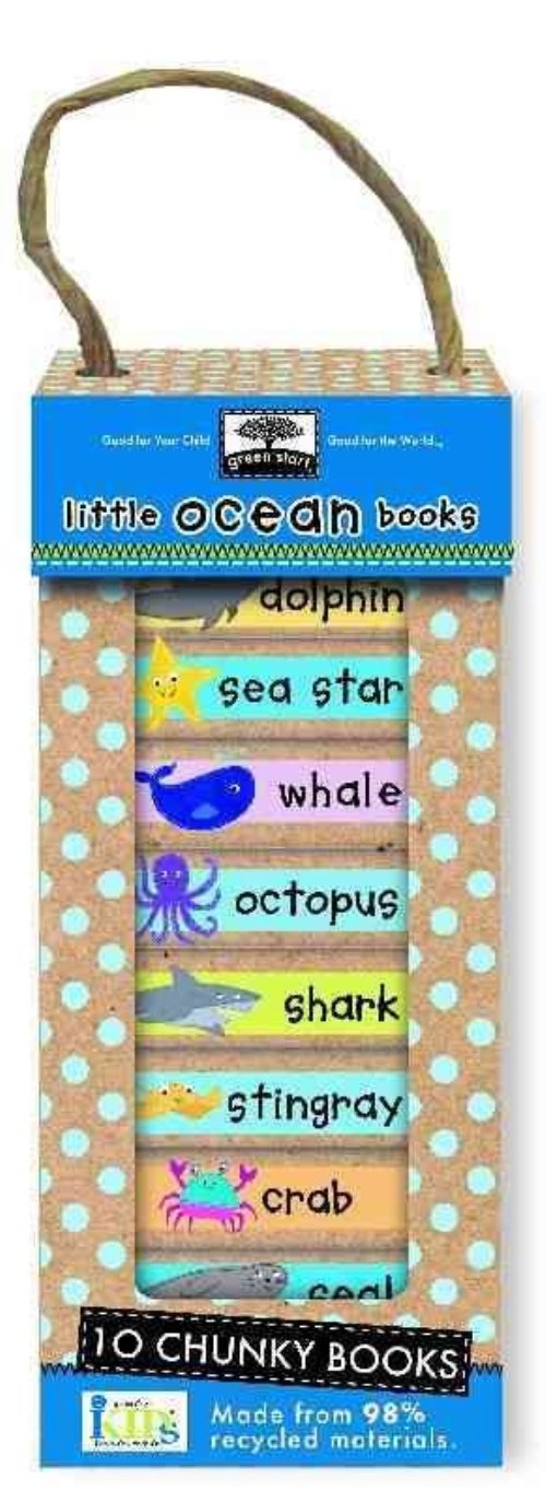 green start book towers: little ocean books (10 Chunky Books Made from 98% Recycled Materials),Used