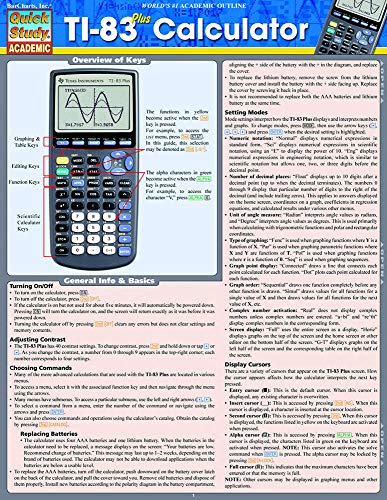 Ti83 Plus Calculator (Quick Study Academic),Used