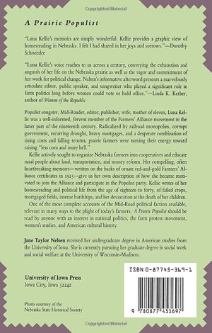 A Prairie Populist: The Memoirs of Luna Kellie (Singular Lives),Used