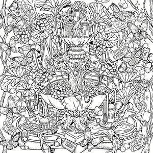 Mythographic Color and Discover: Dream Garden: An Artist's Coloring Book of Floral Fantasies,Used