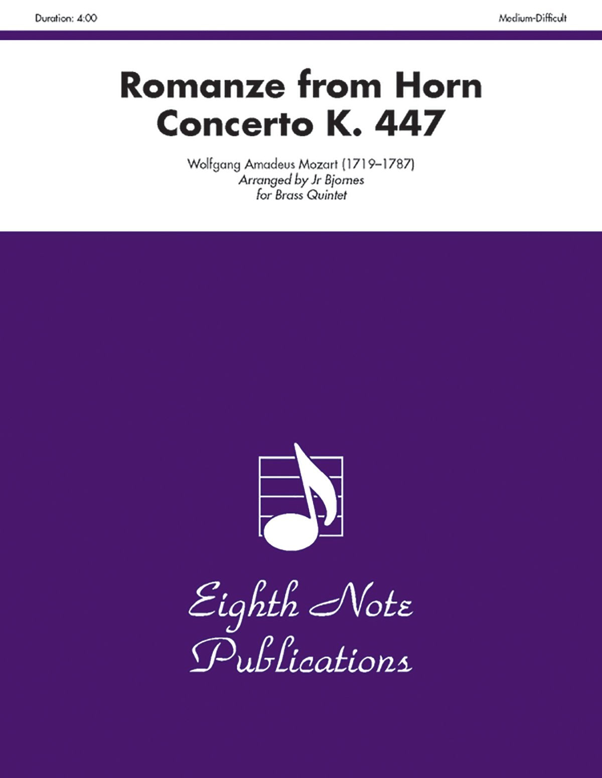 Romanze (From Horn Concerto, K. 447): F Horn Feature, Score & Parts (Eighth Note Publications),Used
