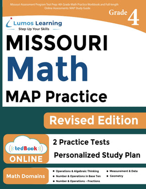 Missouri Assessment Program Test Prep: 4th Grade Math Practice Workbook and Fulllength Online Assessments: MAP Study Guide (MO ,Used