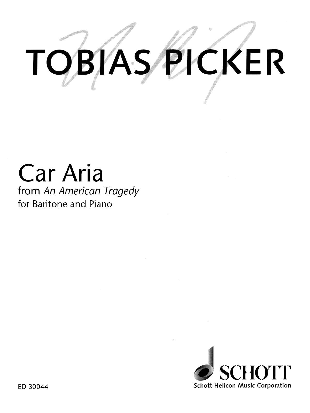 Car Aria From 'An American Tragedy': Baritone And Piano,Used