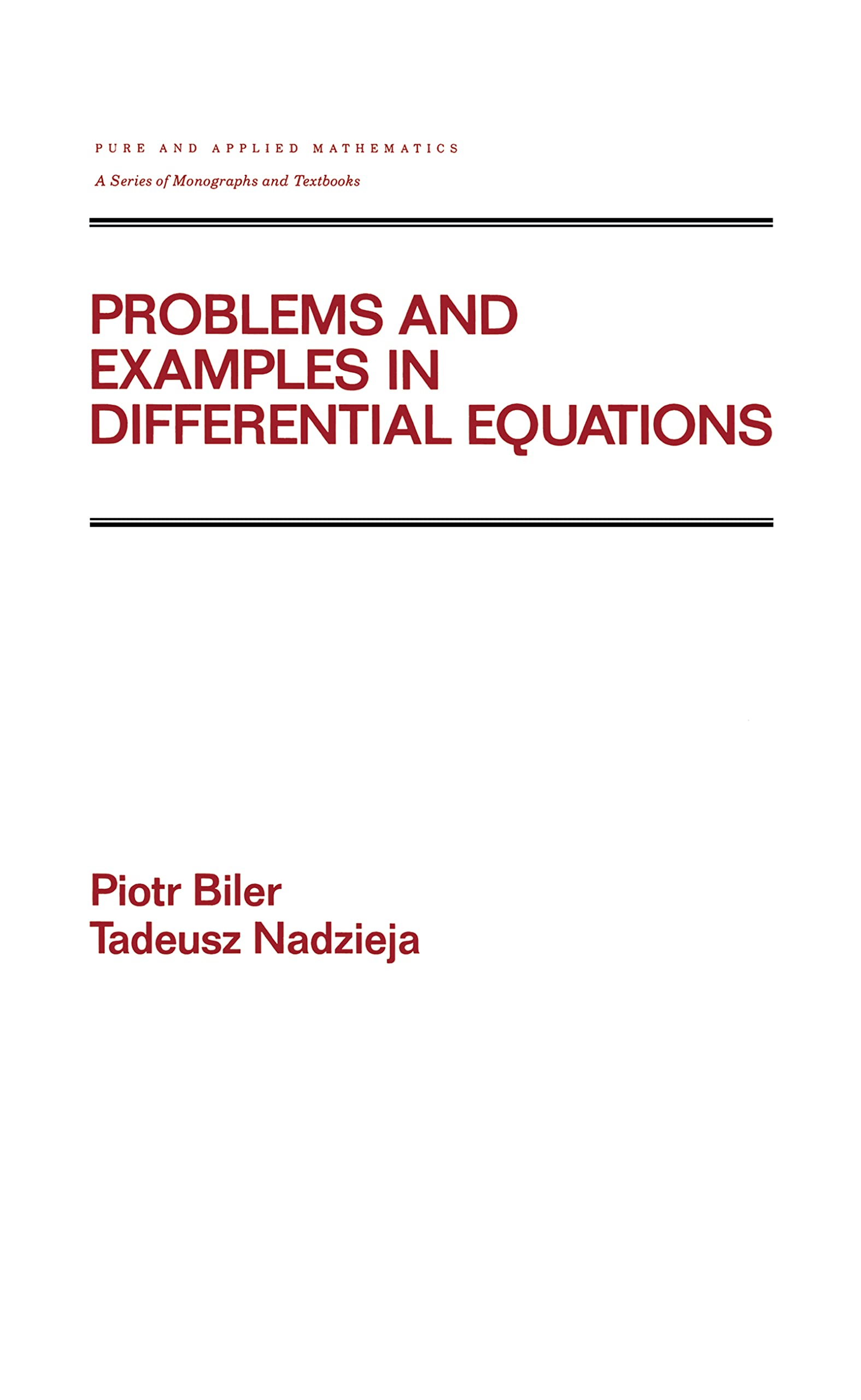 Problems And Examples In Differential Equations (Monographs And Textbooks In Pure And Applied Mathematics),Used
