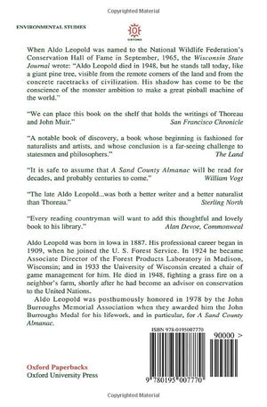 A Sand County Almanac And Sketches Here And There,New