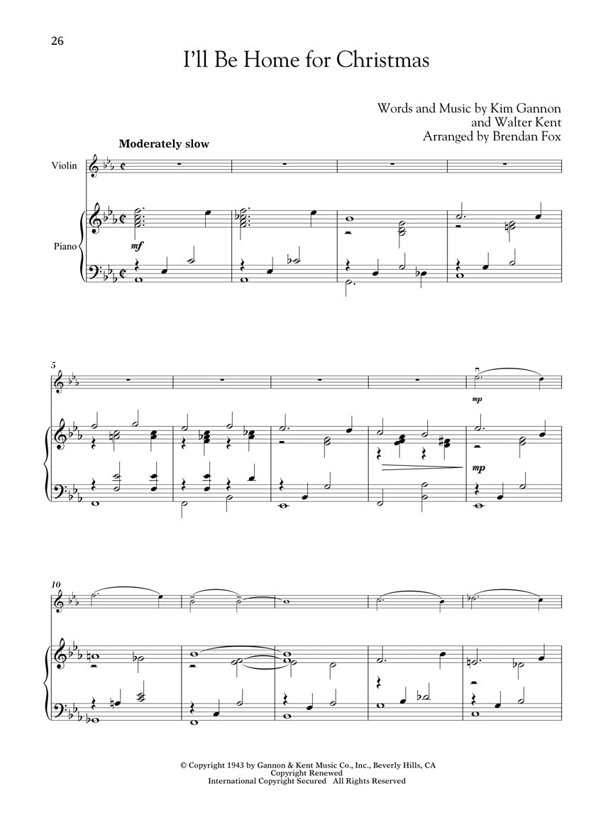 Christmas Songs for Classical Players  Violin and Piano 12 Holiday Favorites With online audio of piano accompaniments,Used