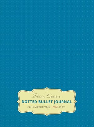 Large 8.5 x 11 Dotted Bullet Journal (Blue #9) Hardcover  245 Numbered Pages,Used