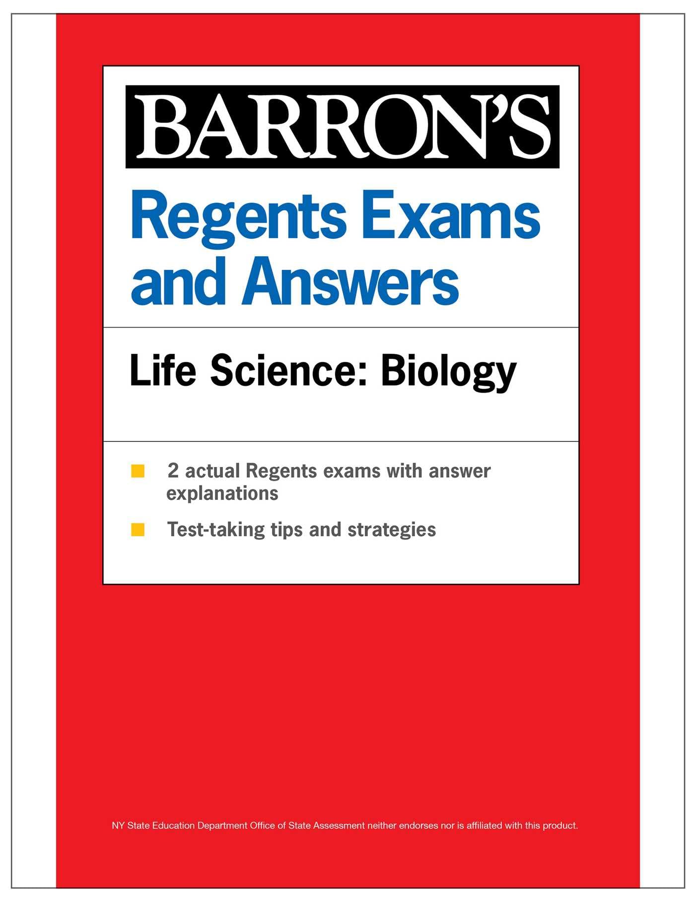 Regents Exams And Answers: Life Science: Biology, 1St Edition (BarronS New York Regents)