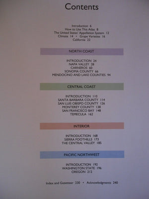 Wine Atlas of California and the Pacific Northwest: A Traveler's Guide to the Vineyards,Used