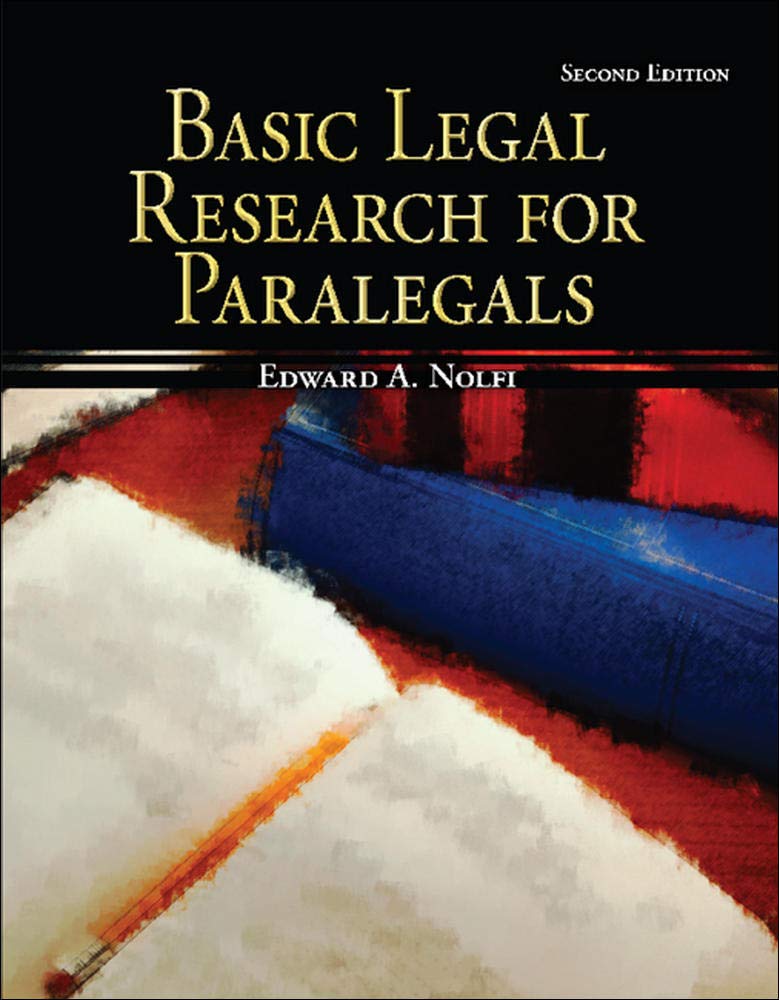 Basic Legal Research for Paralegals (McGrawHill Paralegal Titles),Used