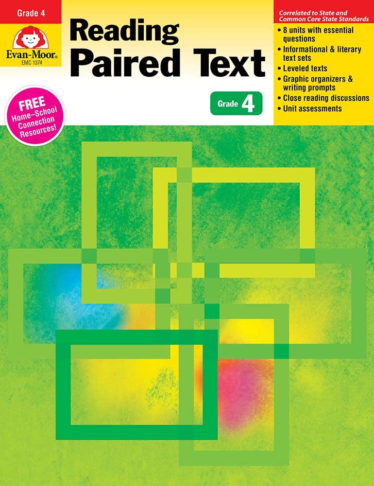 EvanMoor Reading Paired Text: Common Core Mastery Book, Grade 4,Used