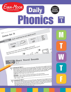 EvanMoor Daily Phonics, Grade 1, Homeschooling & Classroom Resource Workbook. Phonemic Awareness, Decoding, WordStudy, Teachin,New