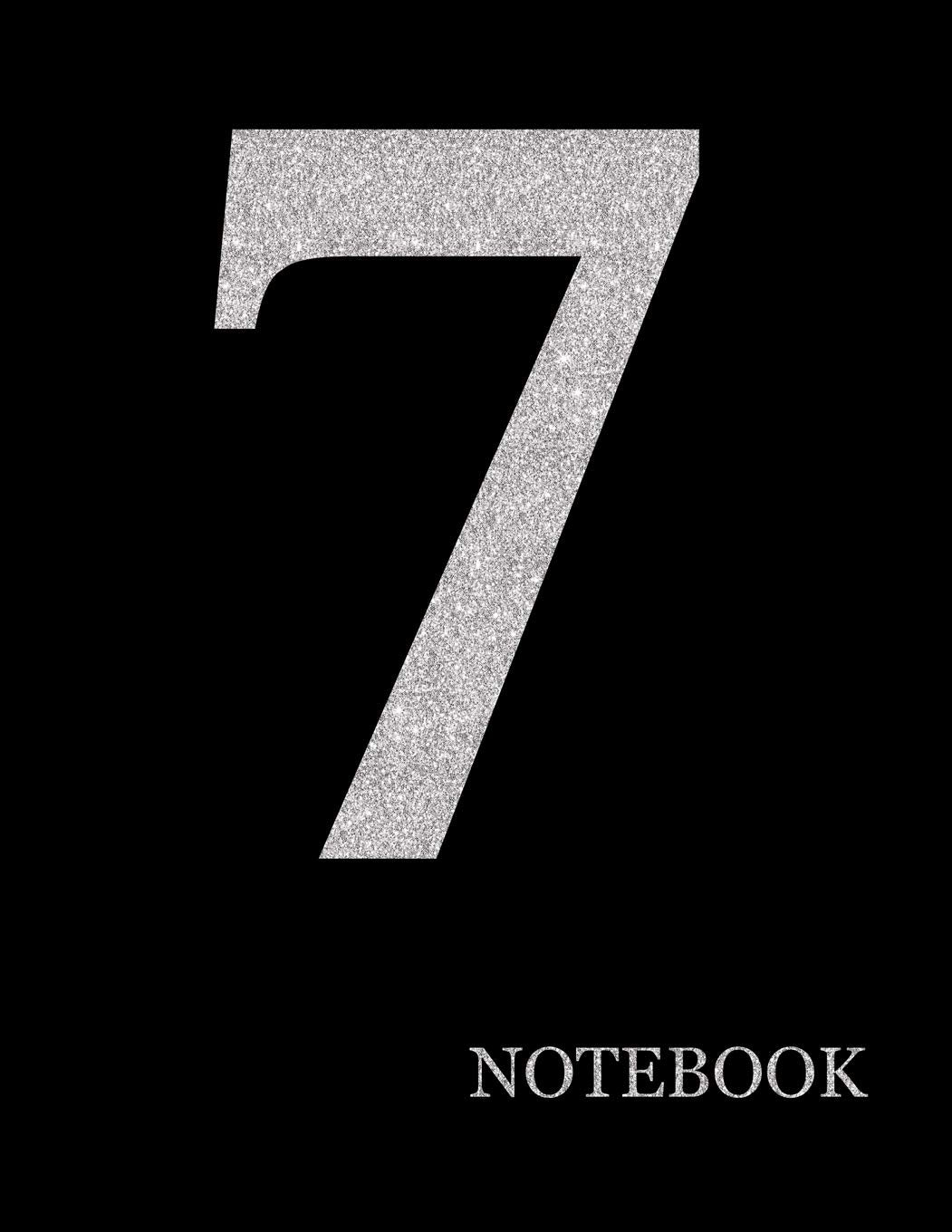 Perfectionist Notebook Brilliant Silver Number 7 Black Notebook Brilliant Glitter Silver Number 7 Black Notebook Grid Sturdy Hig,Used