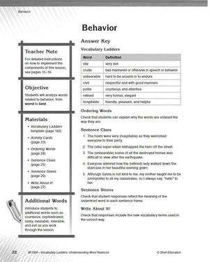 Vocabulary Ladders: Understanding Word Nuances Level 5,Used