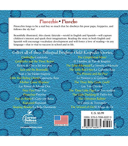Pinocchio  Pinocho (Keepsake Stories, Bilingual) (Volume 24),Used