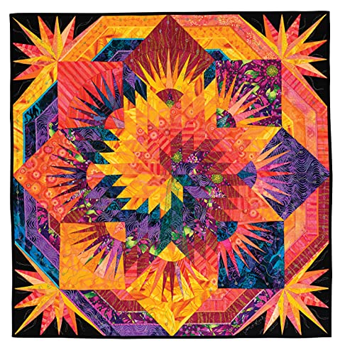 Spiral Lone Star Quilt: Strip & PaperPieced Medallion Quilt,Used